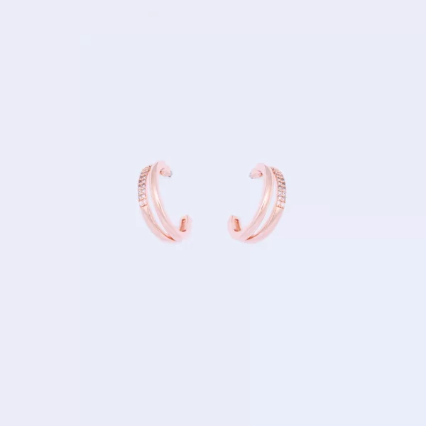 ROSE GOLD DOUBLE HOOP EARRINGS