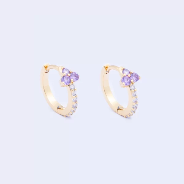 AMETHYST HUGGIES EARRINGS