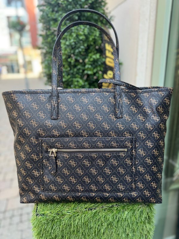 GUESS Power Play Shopper Bag 4G Logo Brown - Image 2