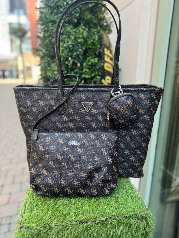 GUESS Power Play Shopper Bag 4G Logo Brown - Image 3