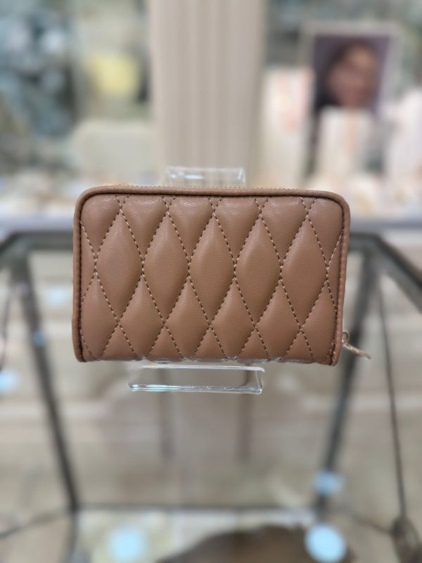 GUESS Valla Quilted Mini Wallet Beige - Image 2