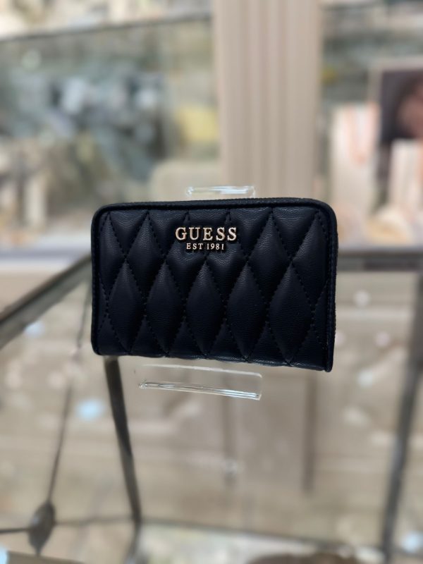 GUESS Valla Quilted Mini Wallet Black