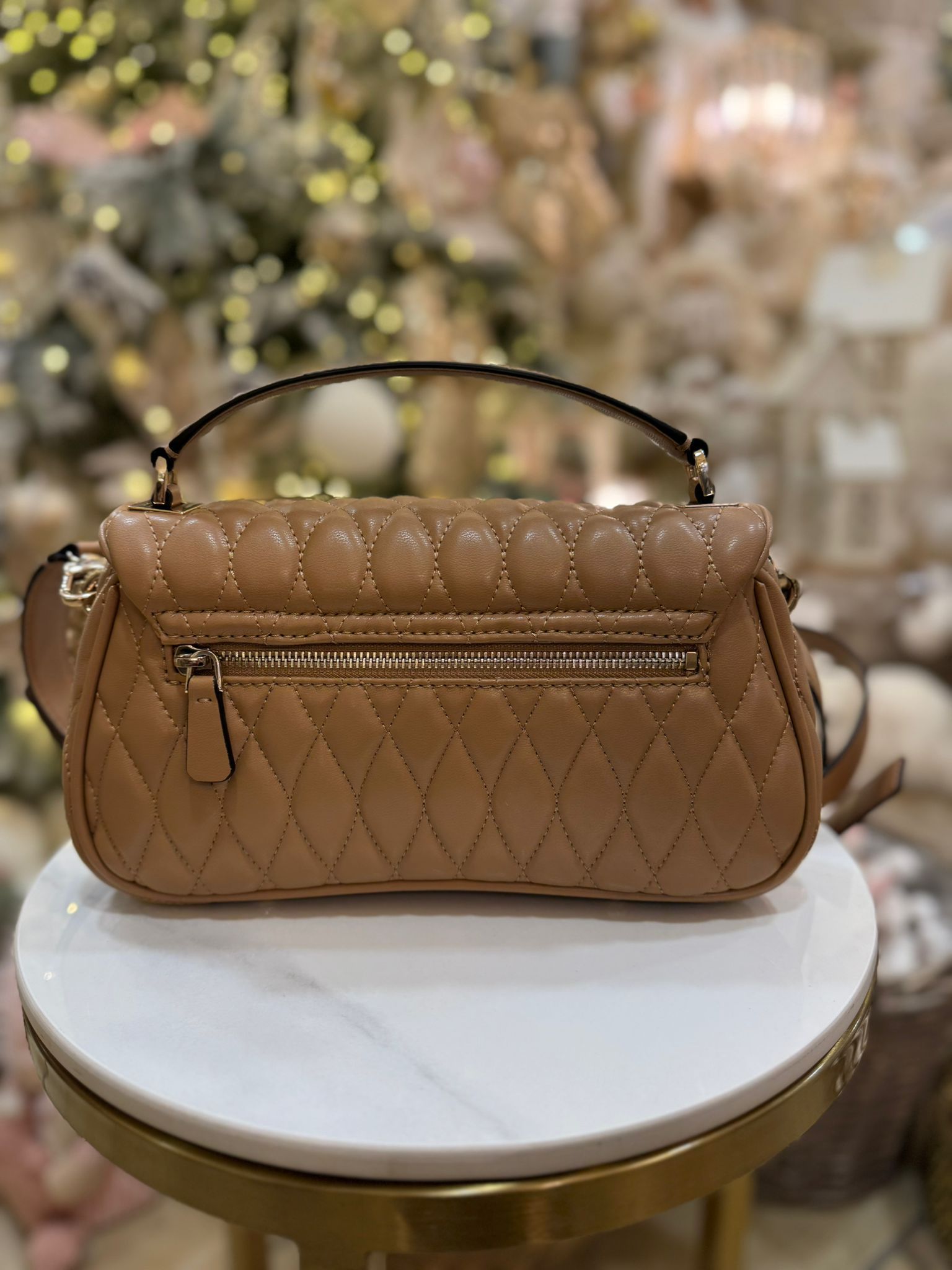 GUESS Valla Quilted Handbag Beige - Image 2