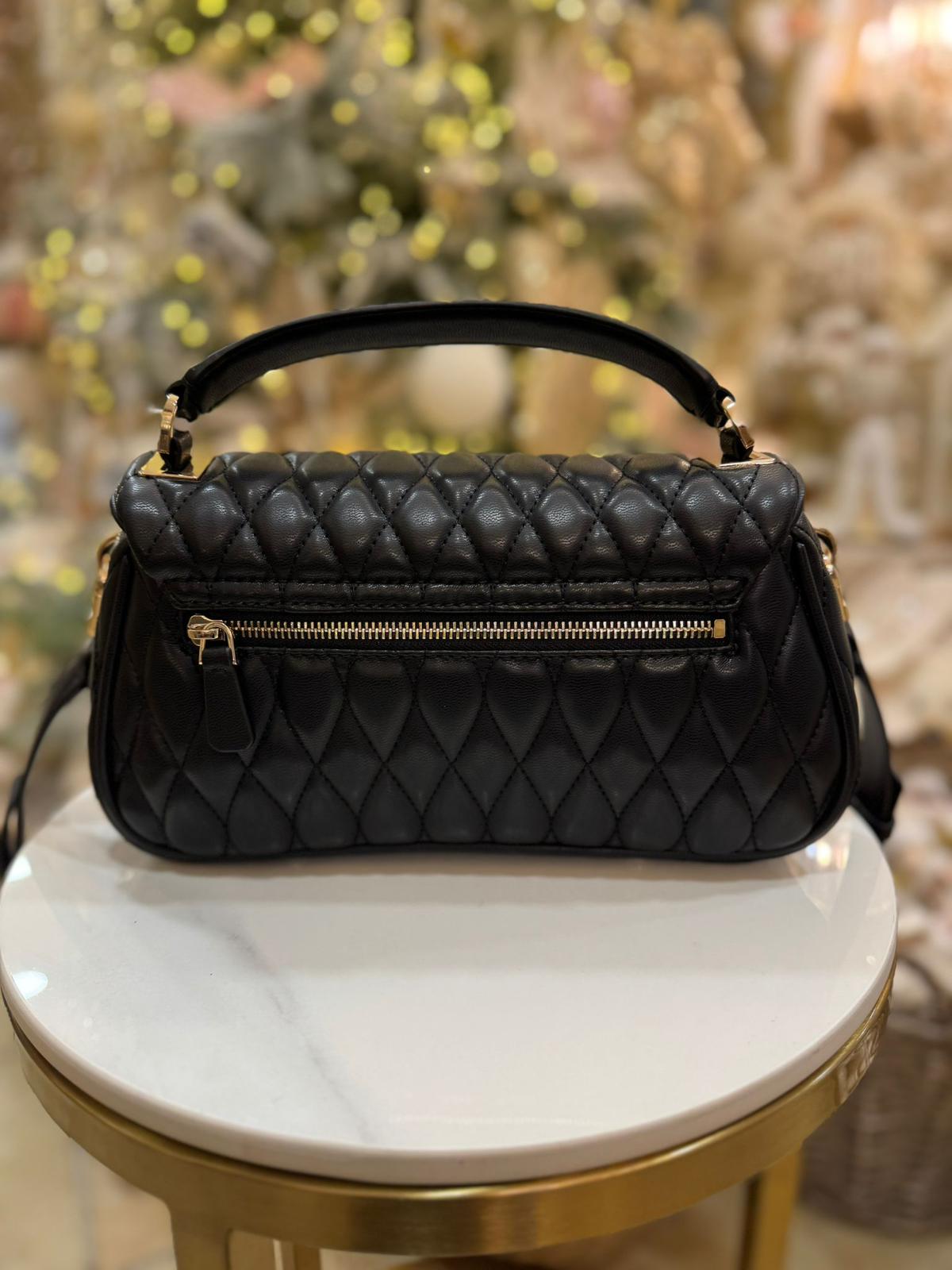 GUESS Valla Quilted Handbag Black - Image 2