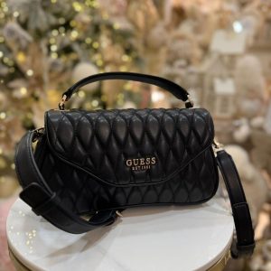 GUESS Valla Quilted Handbag Black