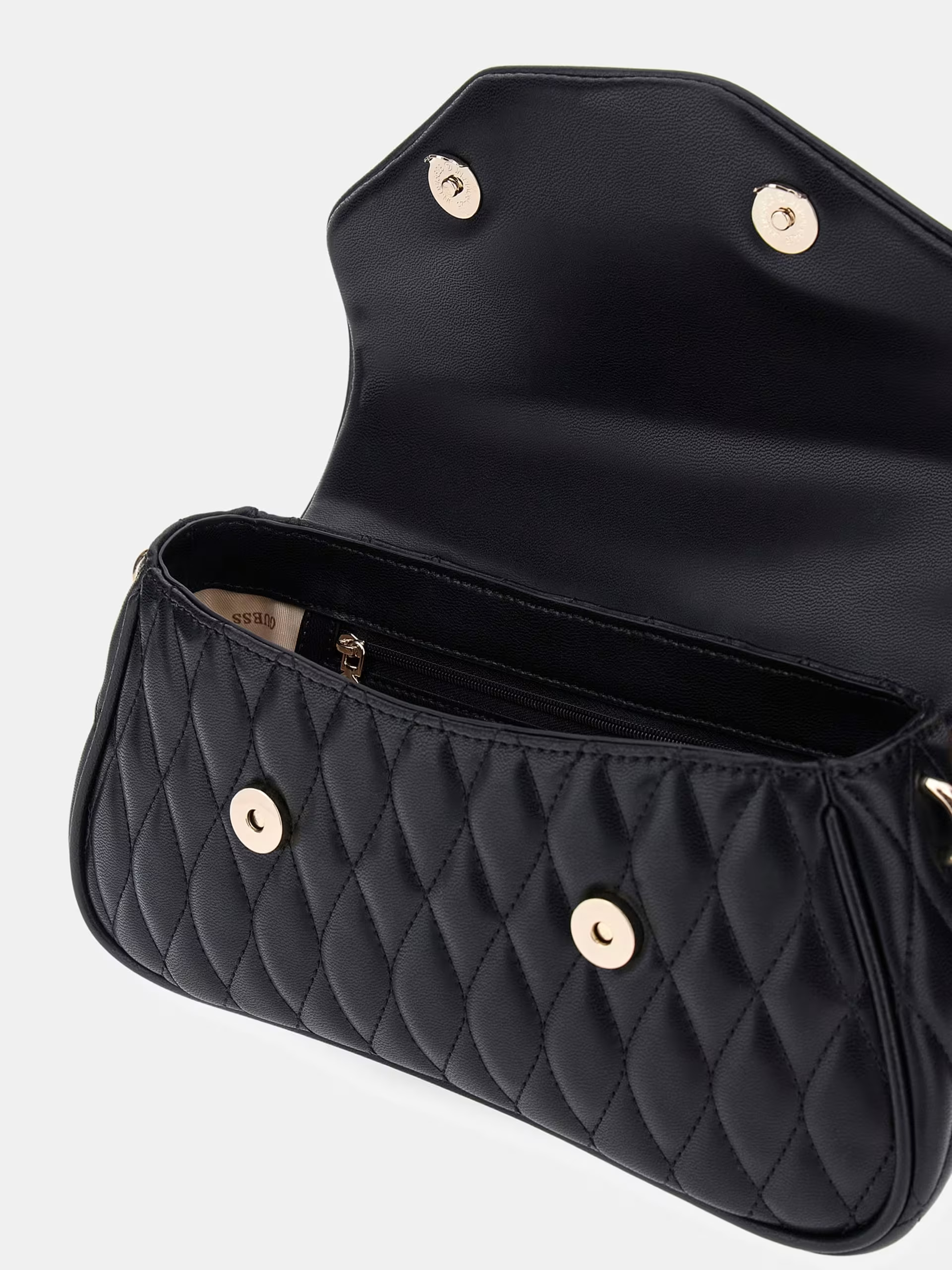 GUESS Valla Quilted Handbag Black - Image 3