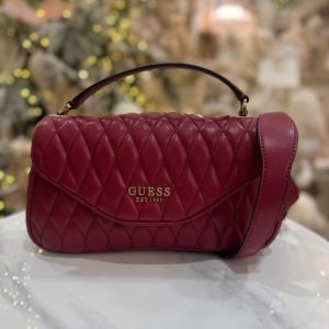 GUESS Valla Quilted Handbag Red