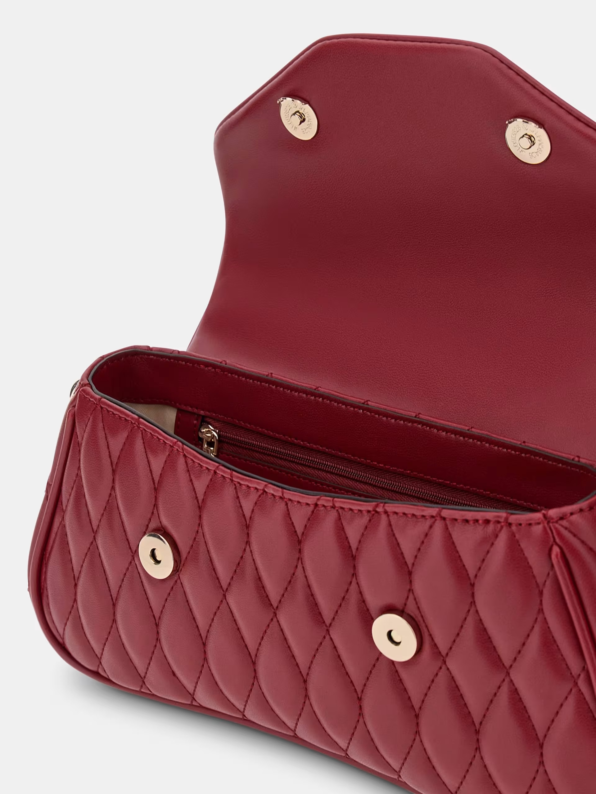 GUESS Valla Quilted Handbag Red - Image 4