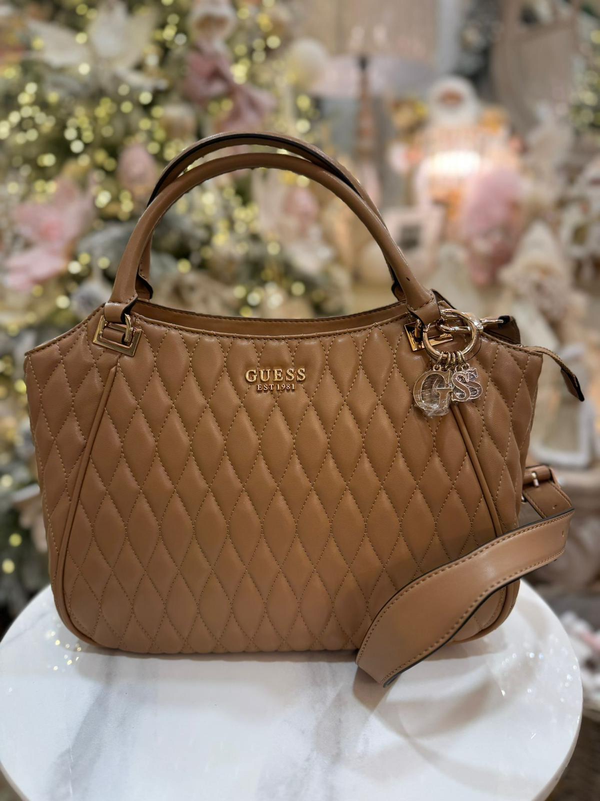GUESS Valla Quilted Shopper Beige