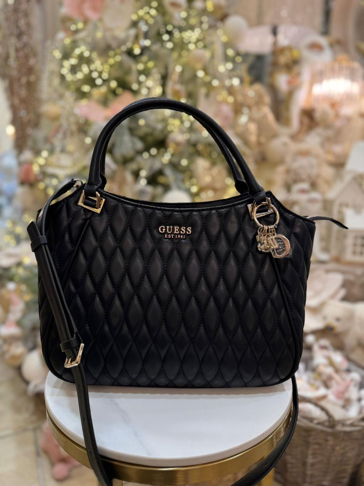 GUESS Valla Quilted Shopper Black - Image 2