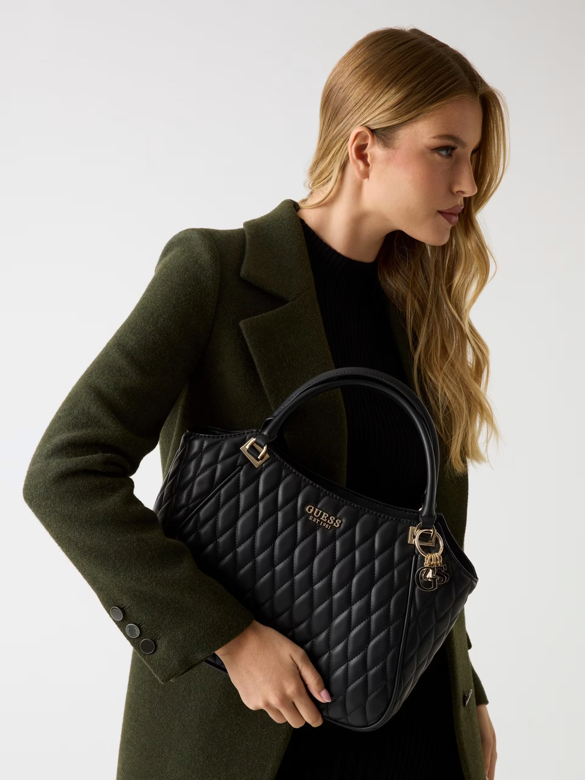 GUESS Valla Quilted Shopper Black