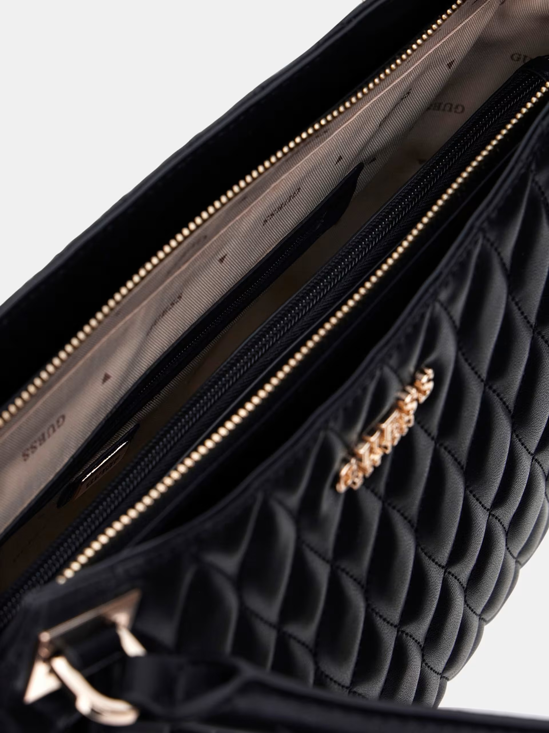 GUESS Valla Quilted Shopper Black - Image 4