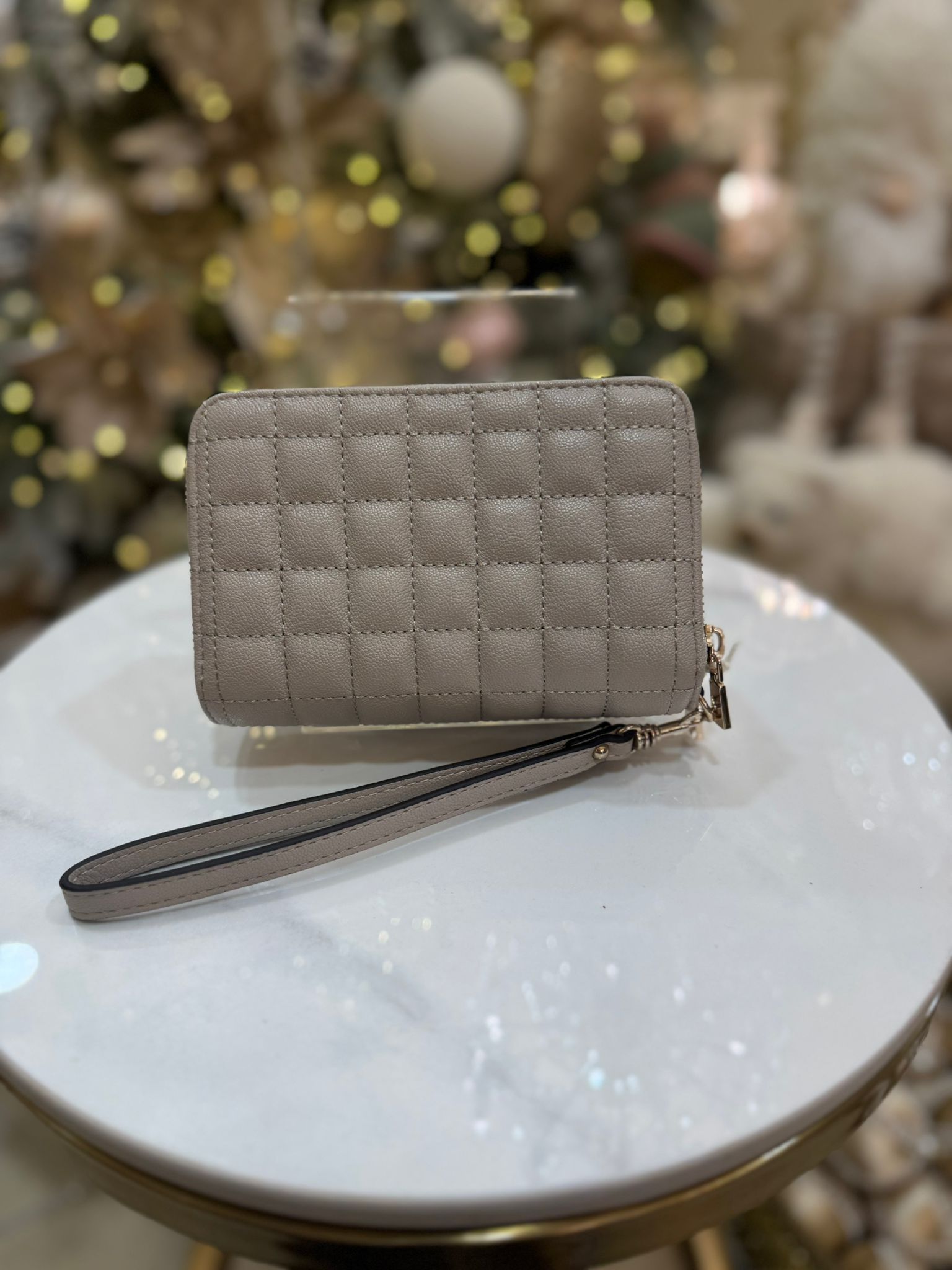 GUESS Nadira Quilted Wallet Light Taupe - Image 2