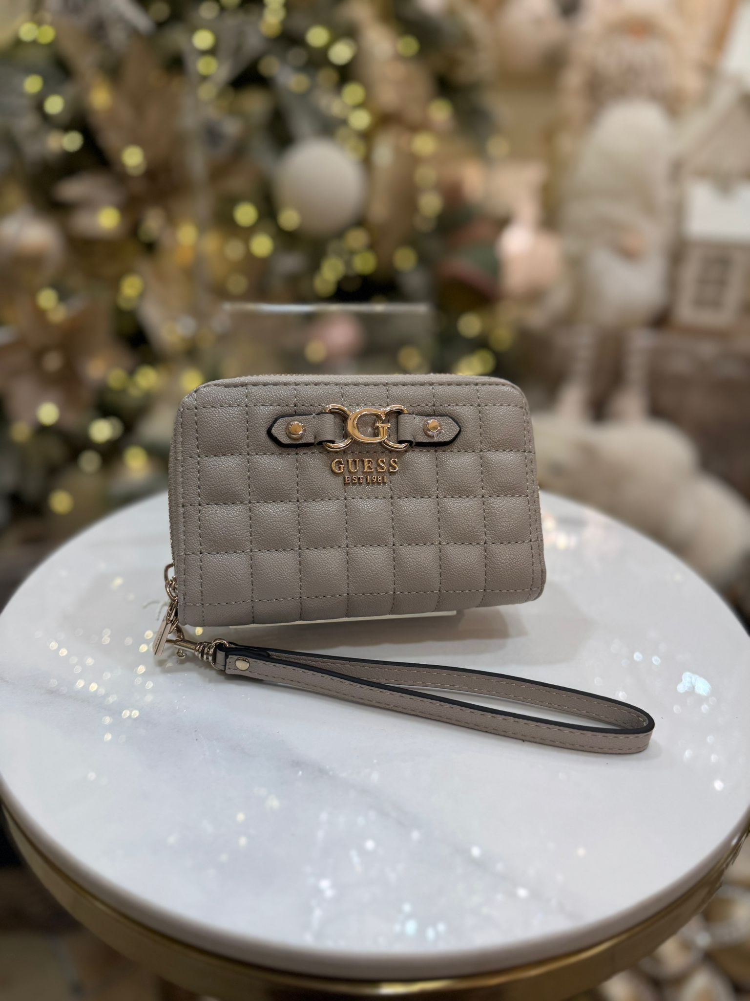 GUESS Nadira Quilted Wallet Light Taupe