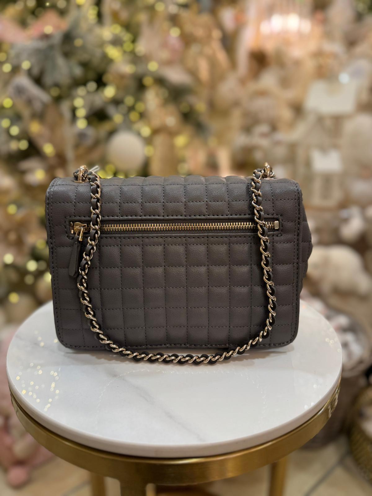 GUESS Nadira Quilted Mini Crossbody Grey - Image 2