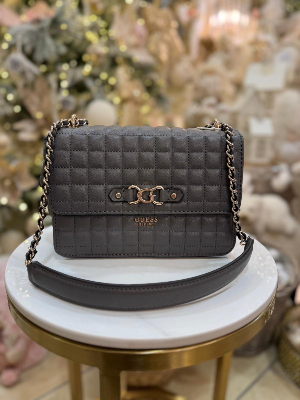GUESS Nadira Quilted Mini Crossbody Grey