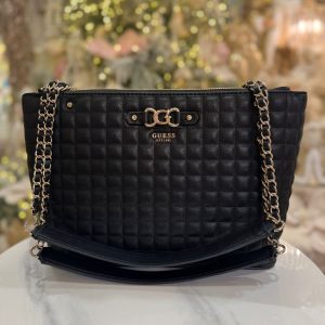 GUESS Nadira Quilted Shopper Black
