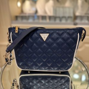 GUESS Cruise Vibe Quilted Shoulder Bag Navy