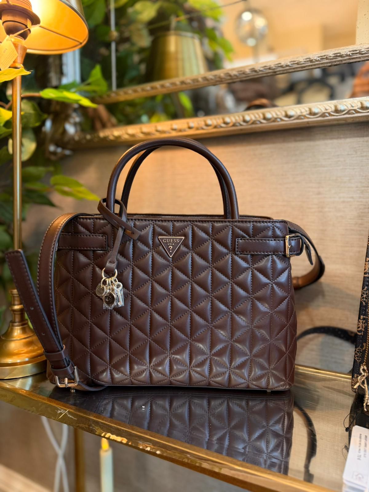 GUESS Paisleigh Quilted Bag Espresso