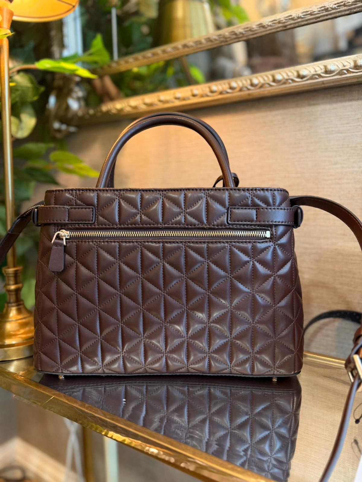 GUESS Paisleigh Quilted Bag Espresso - Image 3