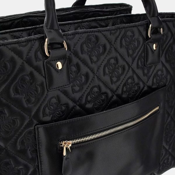 GUESS Adelasia Embossed 4G Logo Shopper Bag Black - Image 3