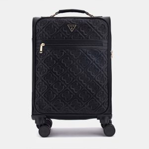 GUESS Adelasia Embossed 4G Logo Wheeled Suitcase Black