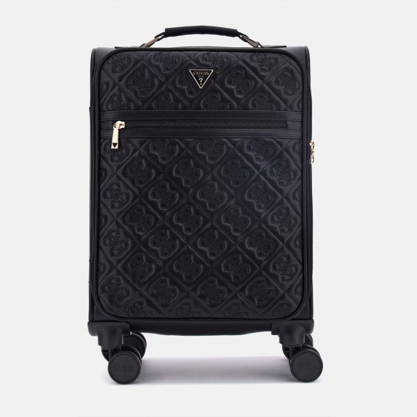 GUESS Adelasia Embossed 4G Logo Wheeled Suitcase Black