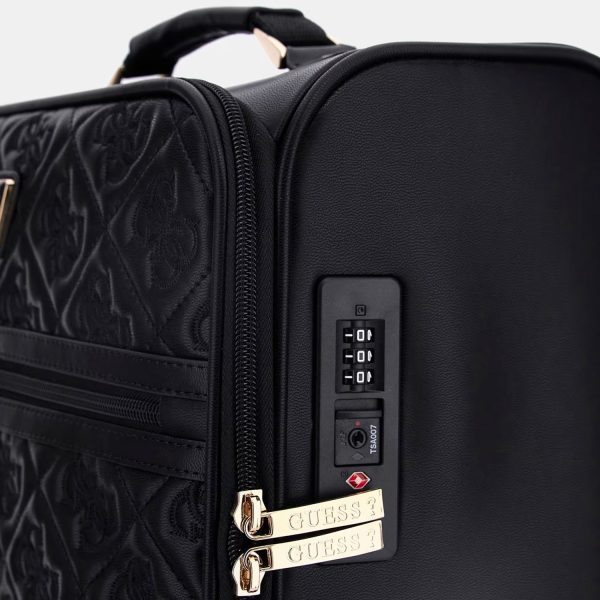 GUESS Adelasia Embossed 4G Logo Wheeled Suitcase Black - Image 6