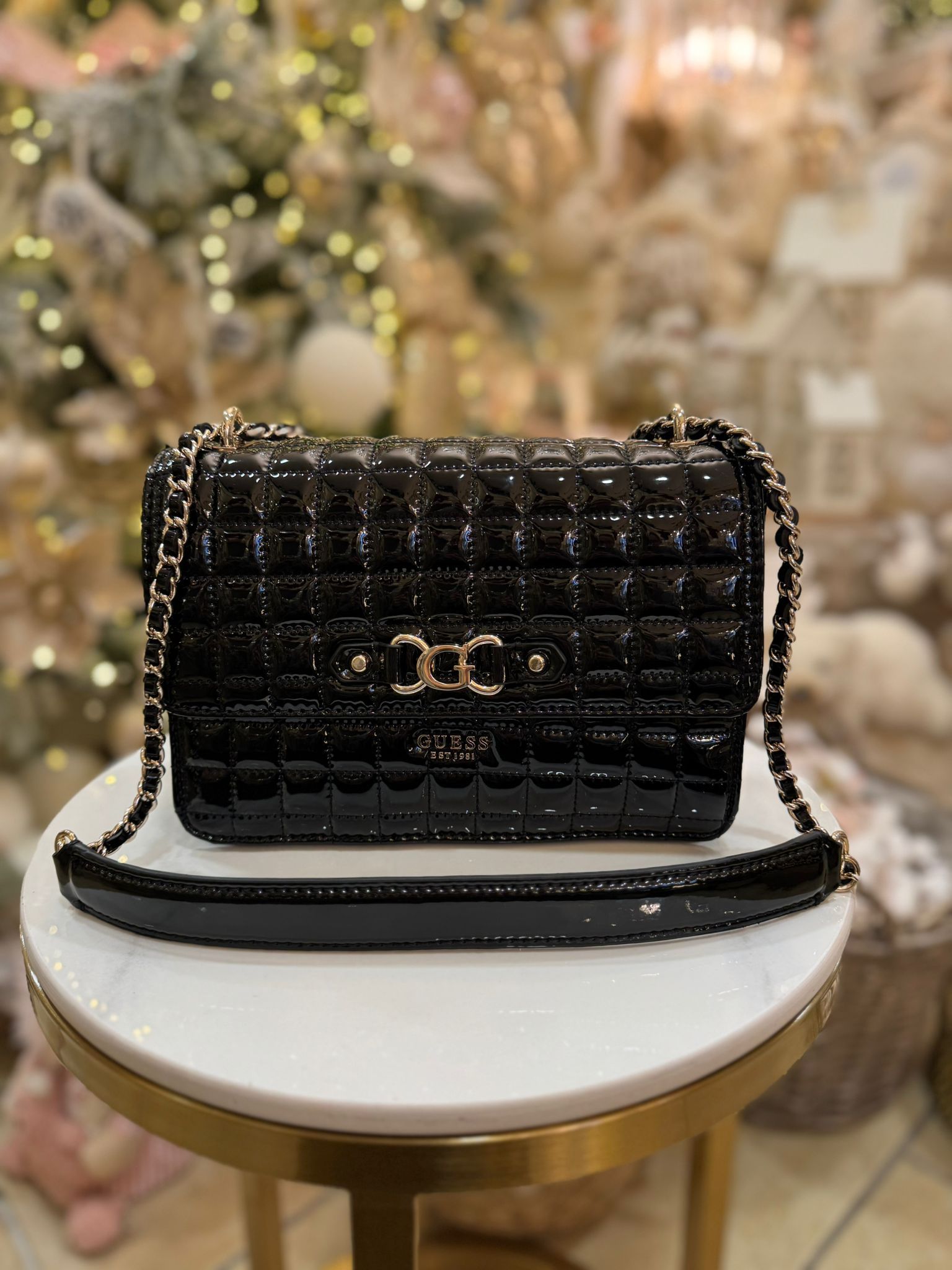 GUESS Nadira Quilted Mini Crossbody Black - Image 2