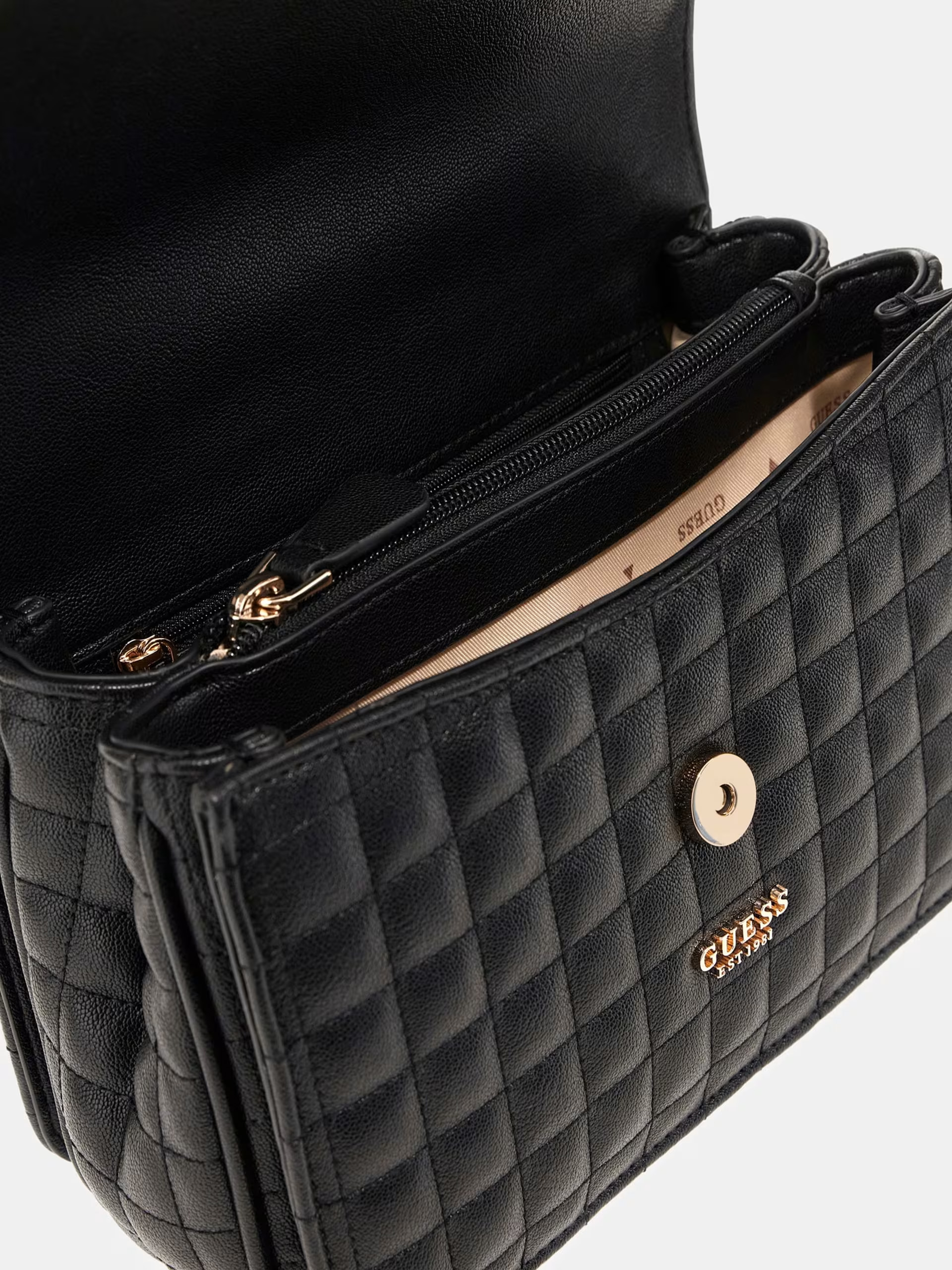 GUESS Nadira Quilted Mini Crossbody Black - Image 4