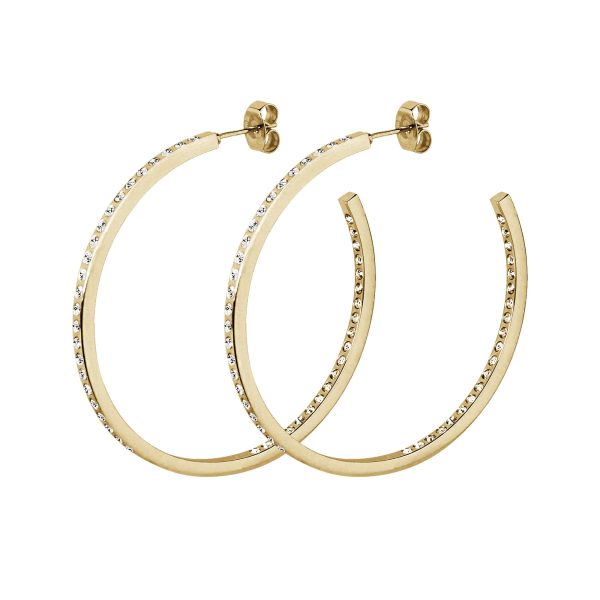 QUINNE Stud Earring With Clear Crystals Gold