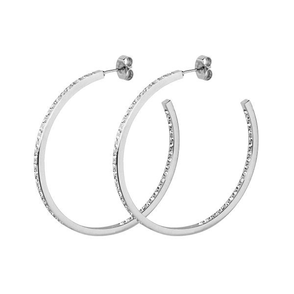 QUINNE Stud Earring With Clear Crystals Silver