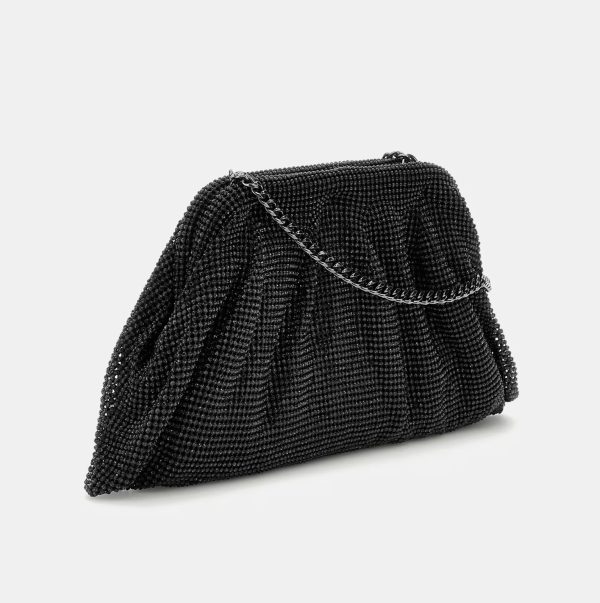 GUESS Zalina Mesh Rhinestone Clutch Black - Image 5