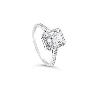Absolute Sterling Silver Ring Rectangle Cluster SR107SL
