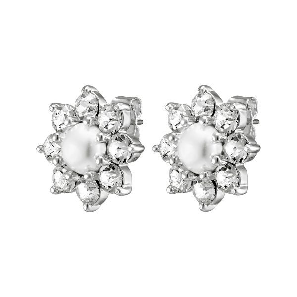 ROSETTA Stud Earrings White Silver