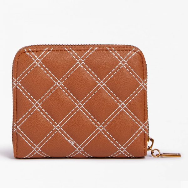 GUESS CESSILY MINI WALLET QUILTED COGNAC - Image 4