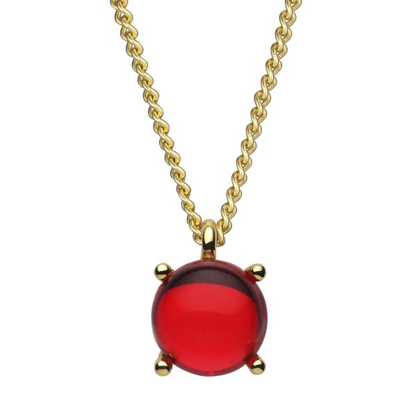 SANNA Necklace with Red Crystal Gold