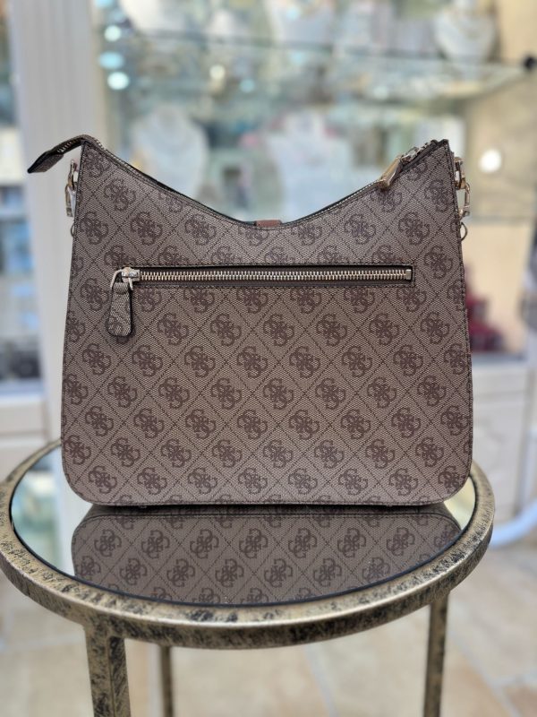 GUESS Zamira 4G Logo Shoulder Bag Latte Logo - Image 2