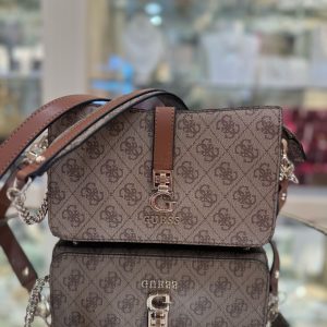 GUESS Zamira 4G Logo Mini Shoulder Bag Beige