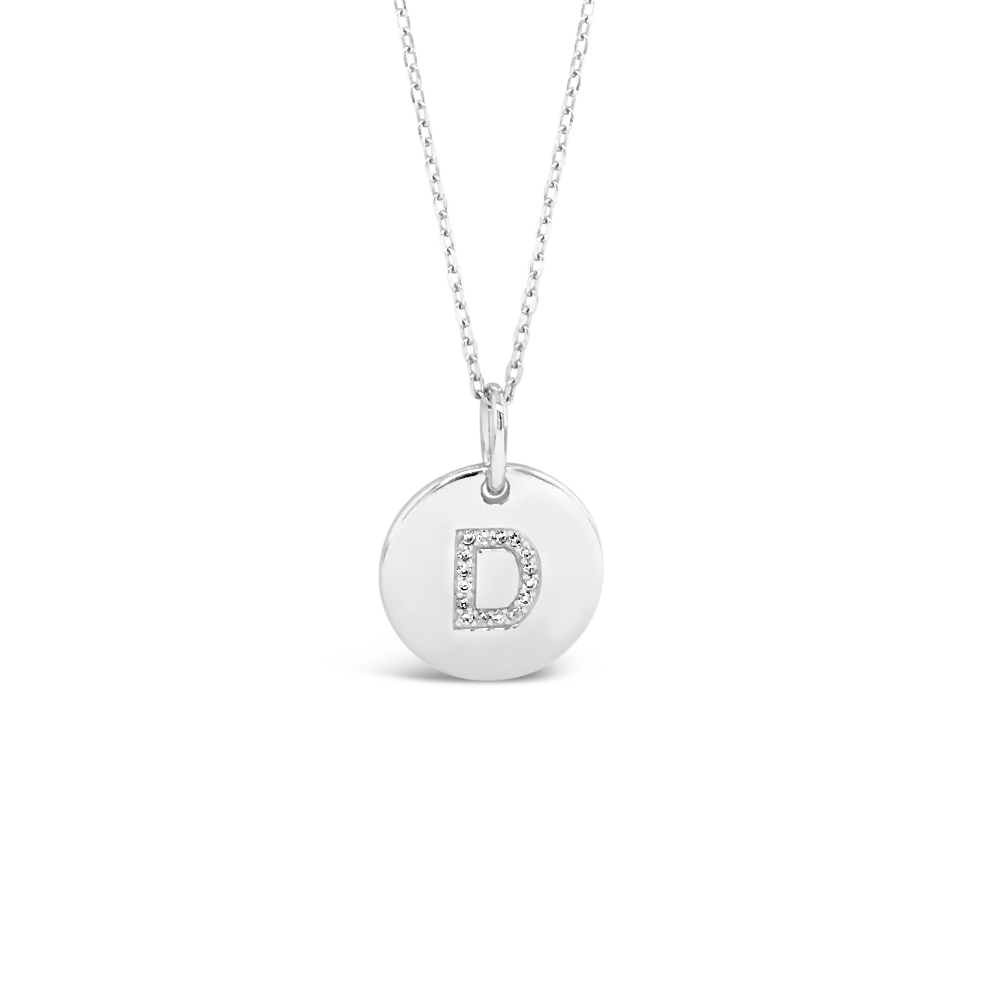 D initial necklace shop sterling silver