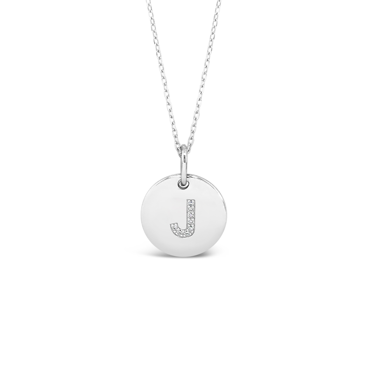 Initial Letter J Pendant Necklaces 925 Sterling Silver – Aurora Tears