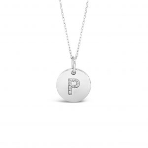 Absolute Sterling Silver Initial Necklace Letter P SI100