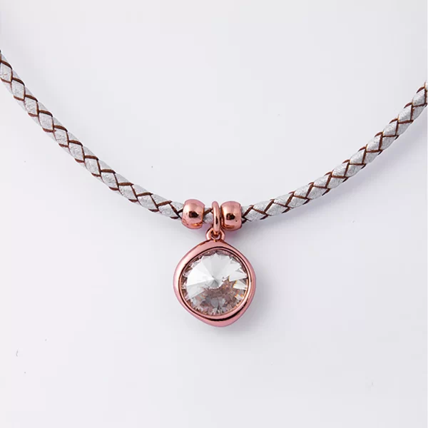 SILVER SHADE LEATHER NECKLACE - Image 3