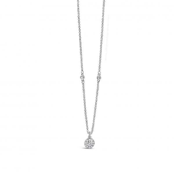 Jewel by Absolute JP228SL Tiny Pavé Silver Necklace - Image 3