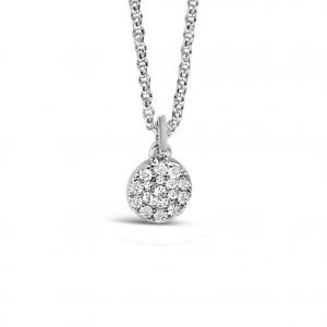 Jewel by Absolute JP228SL Tiny Pavé Silver Necklace