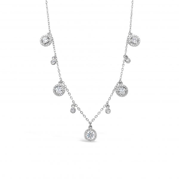 Absolute Sterling Silver Necklace Multi Cluster Charm SN100SL