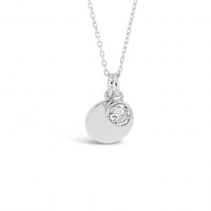 Absolute Sterling Silver Birthstone Collection Necklace - April SP200
