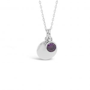 Absolute Sterling Silver Birthstone Collection Necklace - February SP200