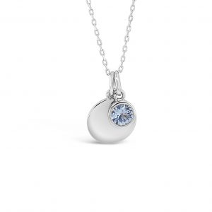 Absolute Sterling Silver Birthstone Collection Necklace - March SP200