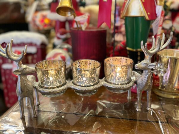 Reindeer 3 tealight Holder 30.5cm